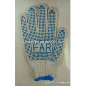 knitting work gloves with PVC dot